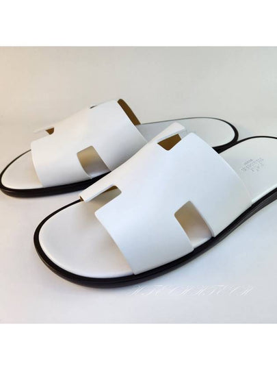 Izmir Leather Slippers Blanc - HERMES - BALAAN 2