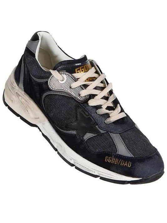 Running Leather Mesh Suede Low Top Sneakers Dark Blue - GOLDEN GOOSE - BALAAN 2