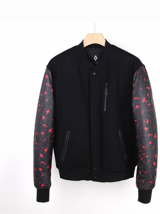 LOSANDRES Arm Leather Snake Bomber Black - MARCELO BURLON - BALAAN 1