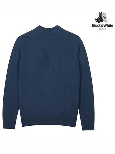 Men s front terrier point basic pullover 2402GXKC NAVY - BLACK&WHITE - BALAAN 1