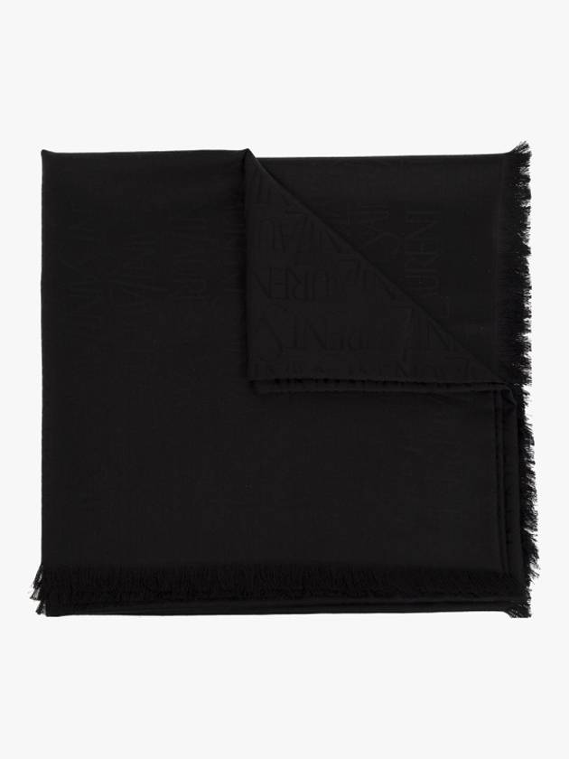 Monogram Square Large Scarf Black - SAINT LAURENT - BALAAN 2