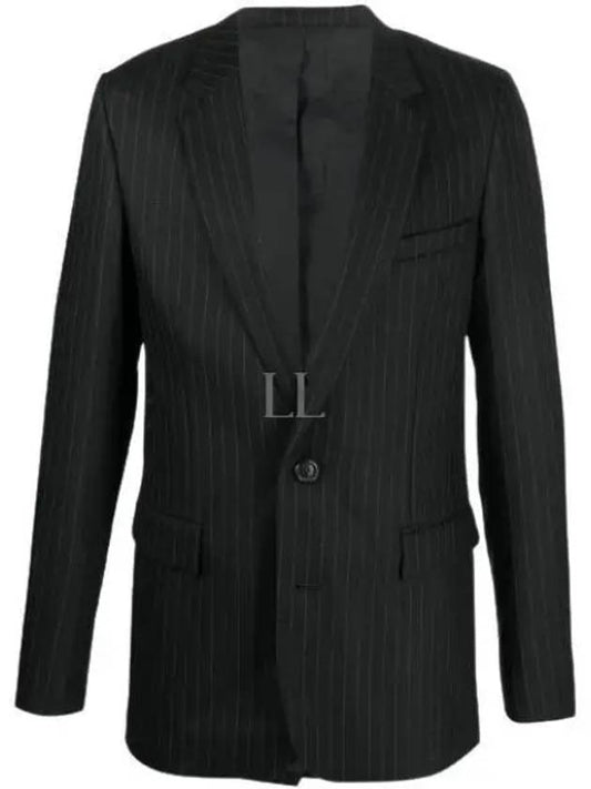 Men's Wool Cotton Herringbone Jacket Black - AMI - BALAAN 2