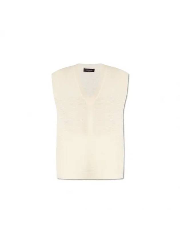 Woman cream V-neck vest vest MAD264F051 D649 0000 0142 - FABIANA FILIPPI - BALAAN 1