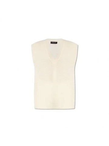 Woman cream V-neck vest vest MAD264F051 D649 0000 0142 - FABIANA FILIPPI - BALAAN 1