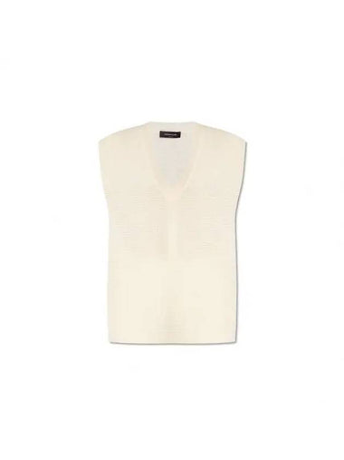 Woman cream V-neck vest vest MAD264F051 D649 0000 0142 - FABIANA FILIPPI - BALAAN 1