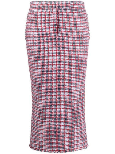 Check Pattern Tweed Midi Skirt FGC973TF0511 - THOM BROWNE - BALAAN 1