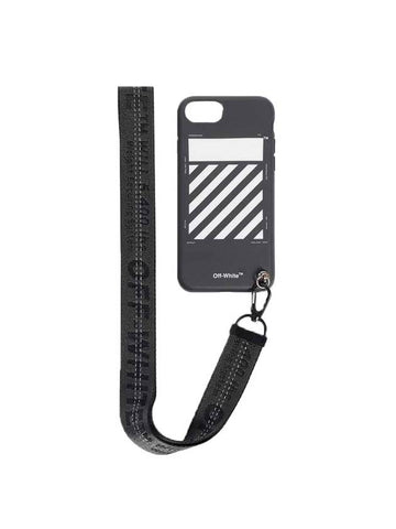 Daigonal Strap Iphone 8 Phone Case White Black - OFF WHITE - BALAAN 1