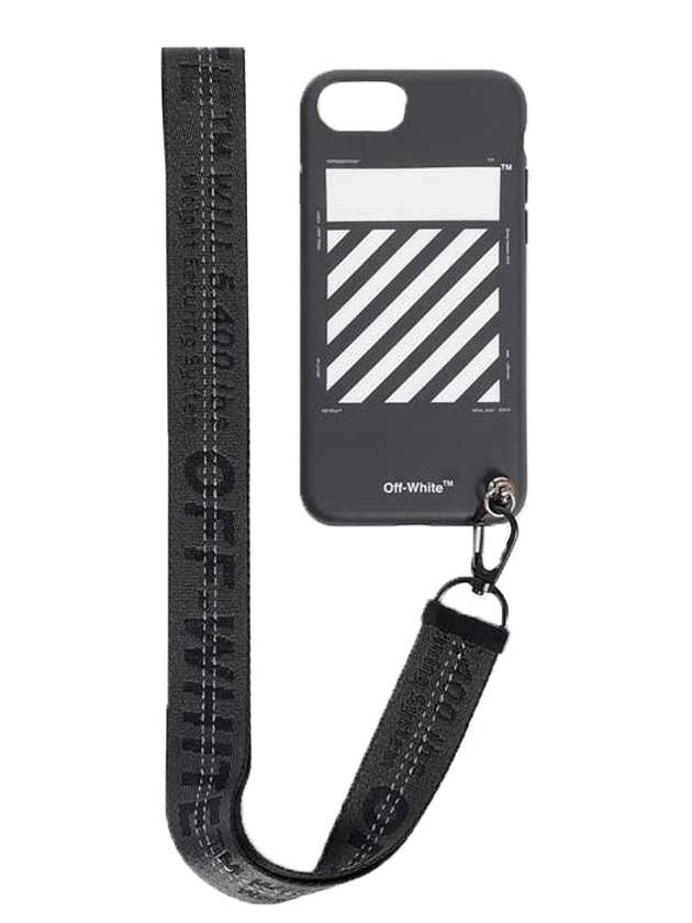 Daigonal Strap iPhone 8 Phone Case White Black - OFF WHITE - BALAAN 1