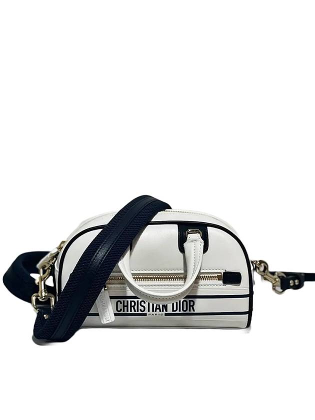 Zip Bowling Micro Calfskin Cross Bag White - DIOR - BALAAN 3