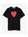 Play Men's Black Eye Red Big Heart Print Short Sleeve T-Shirt P1 T112 1 Black - COMME DES GARCONS - BALAAN 2