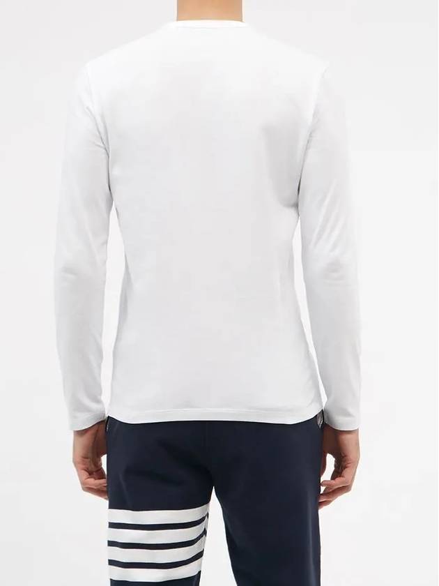 Square Anagram Flock Logo Cotton Long Sleeve T Shirt White 8D00002 8390T 001 - MONCLER - BALAAN 4