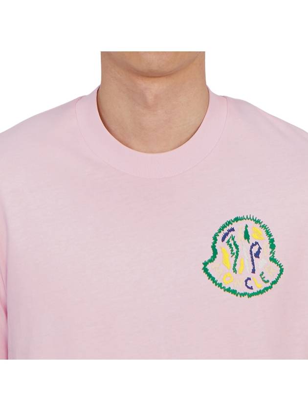 Print Logo Short Sleeve T-Shirt Pink - MONCLER - BALAAN 6