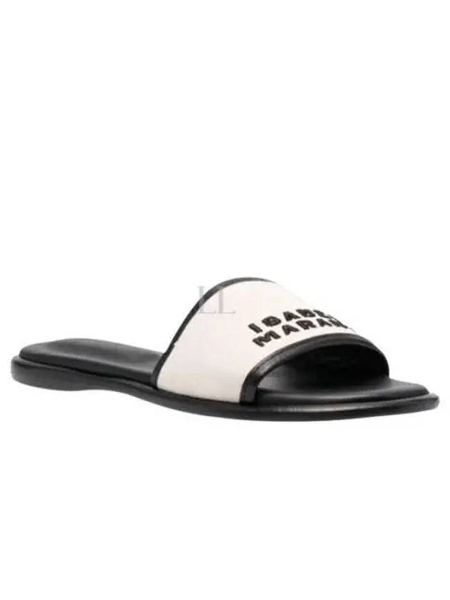 Women's VIKEE Logo Cotton Slippers Ecru Black - ISABEL MARANT - BALAAN 2