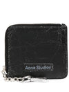 Logo Patch Chain Zipper Card Wallet Black - ACNE STUDIOS - BALAAN 1