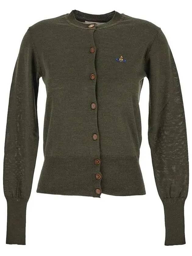 Bea Embroidered Logo Cardigan Green - VIVIENNE WESTWOOD - BALAAN 2