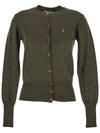 Bea Embroidered Logo Cardigan Green - VIVIENNE WESTWOOD - BALAAN 3