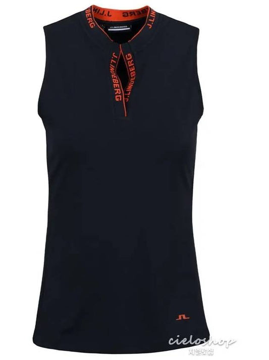 Reya sleeveless women s golf t shirt navy GWJT05393 - J.LINDEBERG - BALAAN 1