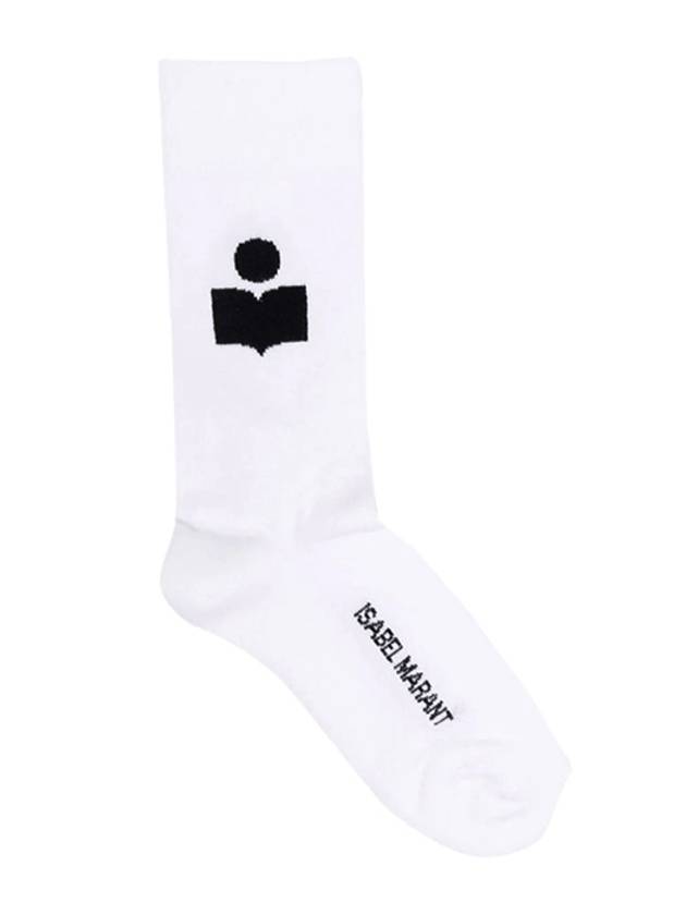 Siloqui Logo Socks White - ISABEL MARANT - BALAAN.