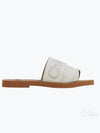 Woody Logo Leather Flat Slippers White - CHLOE - BALAAN 2