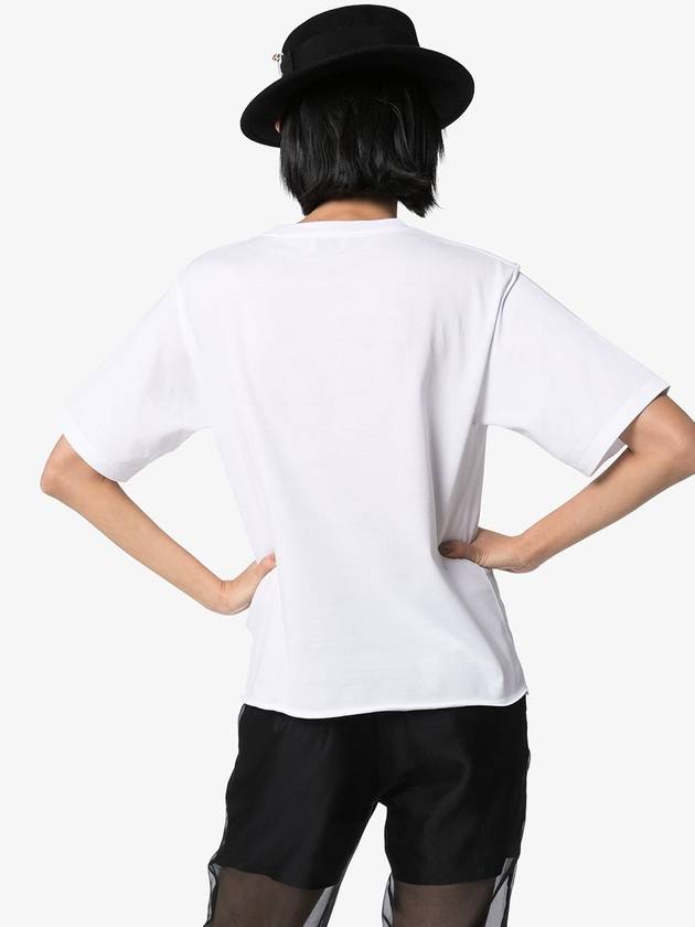 Rive Gauche Short Sleeve T-Shirt White - SAINT LAURENT - BALAAN 5