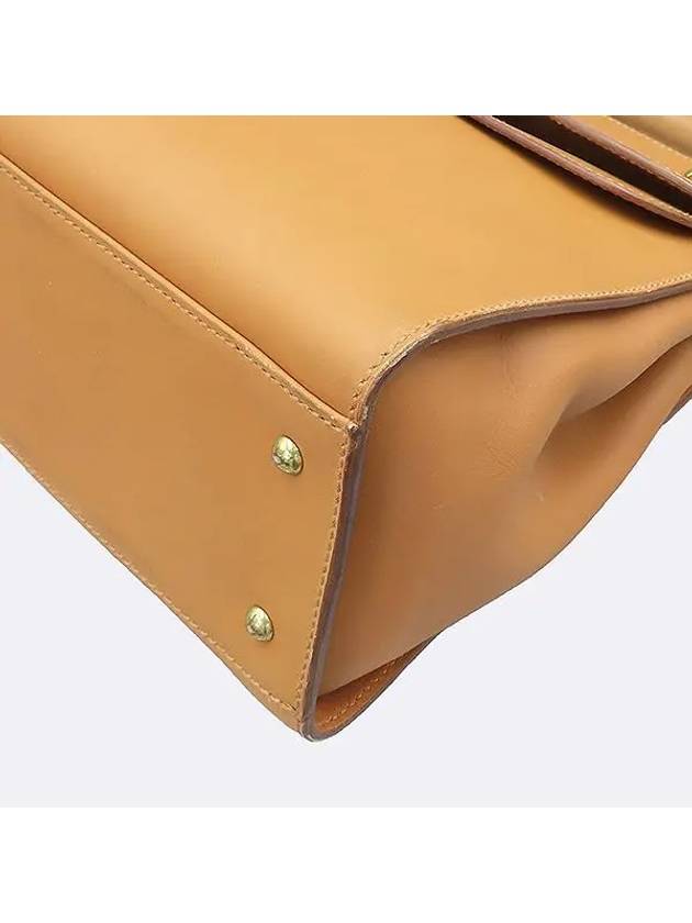 101676 Camel color leather pin buckle detail top handle tote bag mini wallet - GUCCI - BALAAN 3