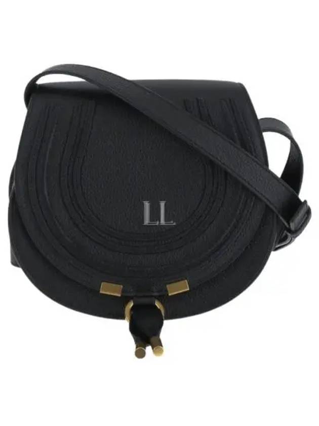 Marcie Saddle Small Grained Leather Cross Bag Black - CHLOE - BALAAN 2