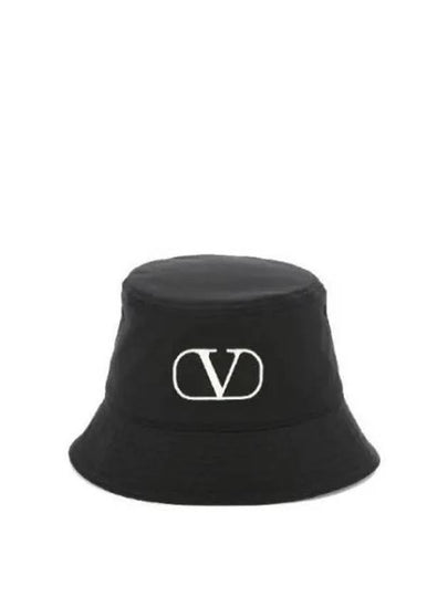 V Logo Signature Bucket Hat Black - VALENTINO - BALAAN 2