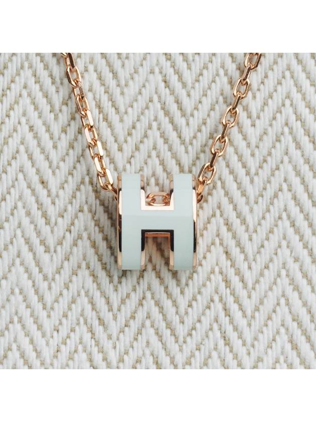 Mini Pop H Pendant Necklace Rose Gold - HERMES - BALAAN 5