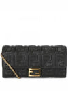 Baguette Continental Chain Leather Long Wallet Black - FENDI - BALAAN 2