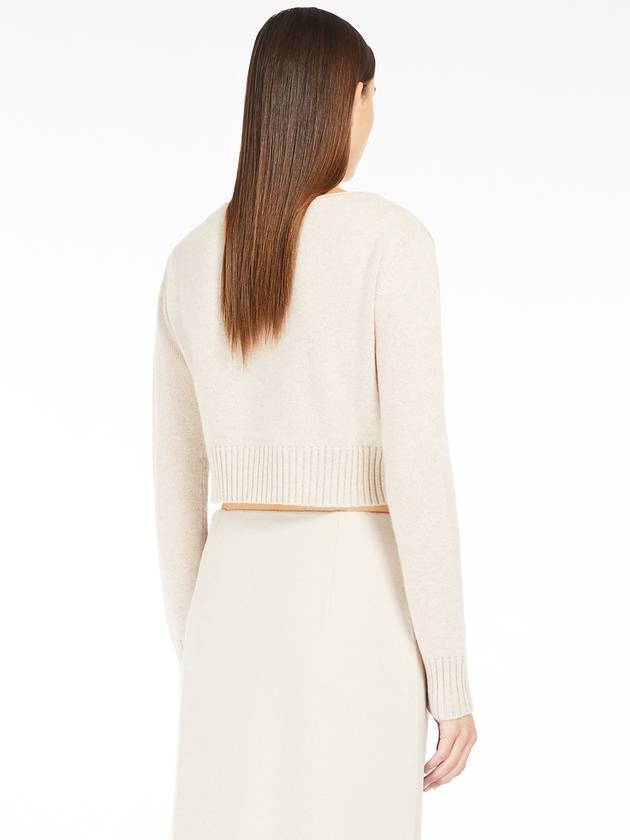 Angry Wool Cashmere Crop Knit Top Beige - MAX MARA - BALAAN 5