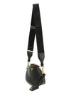 Leather Mini Shoulder Bag Black - PRADA - BALAAN 3