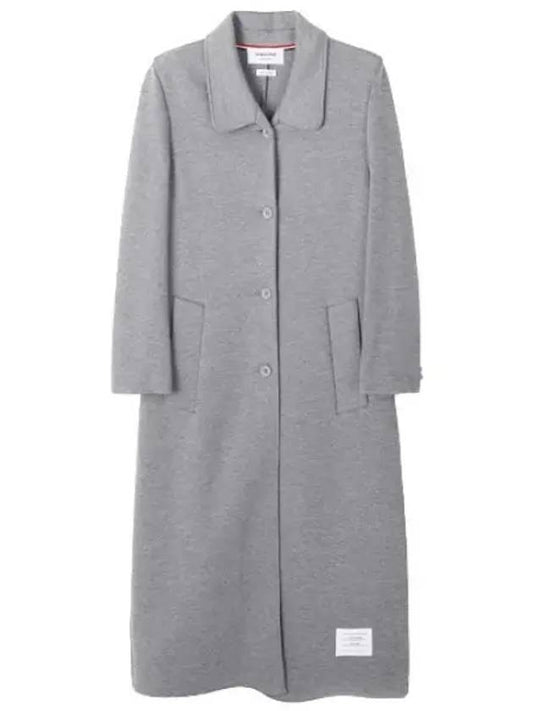 Coat Double Face Cotton Tech Round Collar Overcoat - THOM BROWNE - BALAAN 1