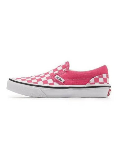 Kids Checkerboard Classic Slip-On Pink - VANS - BALAAN 1