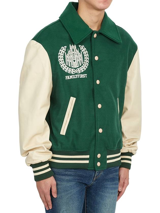 Varsity College Jacket Green - FAMILY FIRST - BALAAN 5