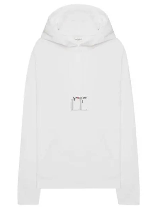 Men's Chest Small Logo Hoodie White - SAINT LAURENT - BALAAN 2