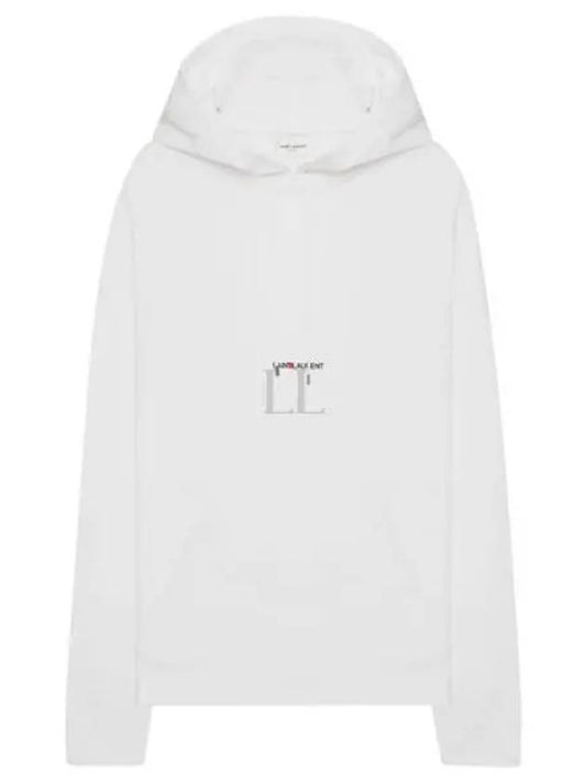 Men's Chest Small Logo Hoodie White - SAINT LAURENT - BALAAN 2