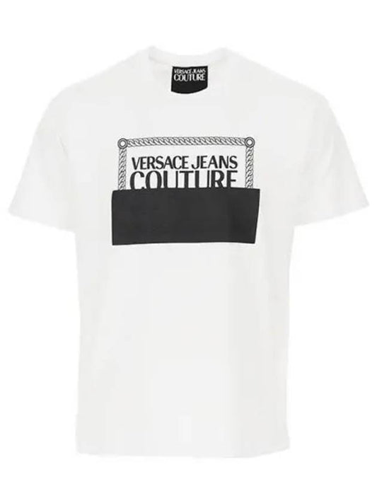 Jeans Couture Logo Graphic Short Sleeve T-Shirt White - VERSACE - BALAAN 2