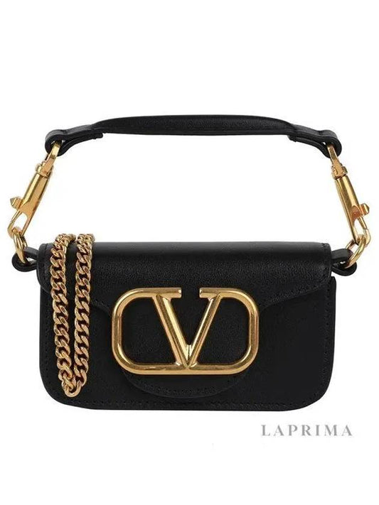 Rocco Micro Chain Shoulder Bag Black - VALENTINO - BALAAN 2