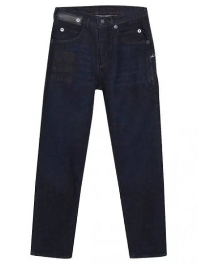 slim low rise patchwork detail front jeans navy - NEIL BARRETT - BALAAN 2