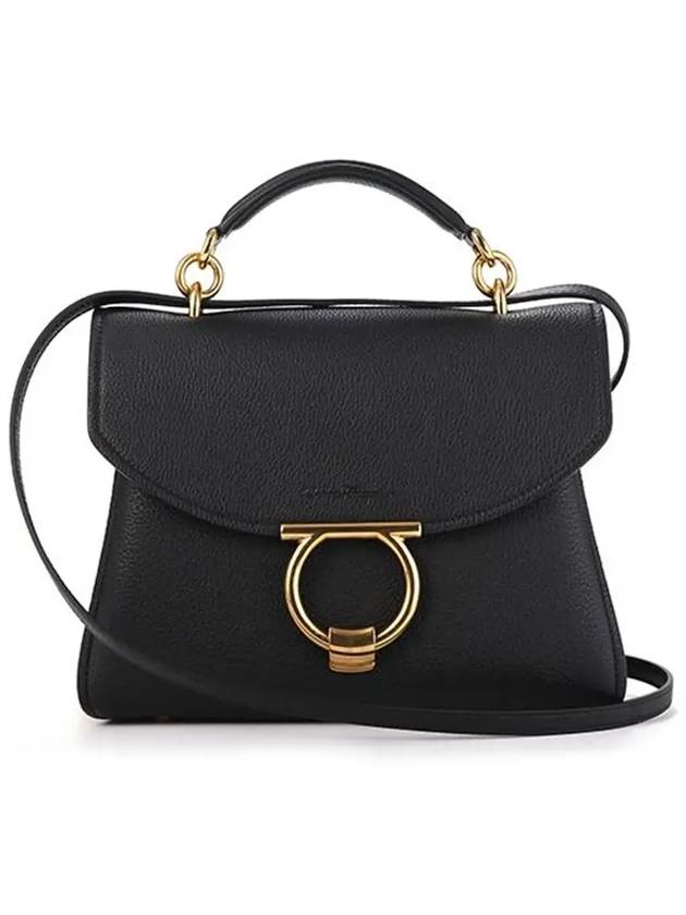 Gancini Small Tote Bag Black - SALVATORE FERRAGAMO - BALAAN 5