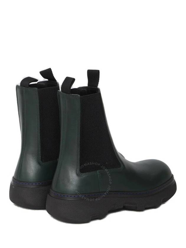 Creeper Leather Chelsea Boots Green - BURBERRY - BALAAN 4