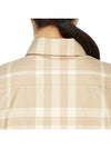 Women's Button Down Collar Check Cotton Long Sleeve Shirt Beige - BURBERRY - BALAAN 10