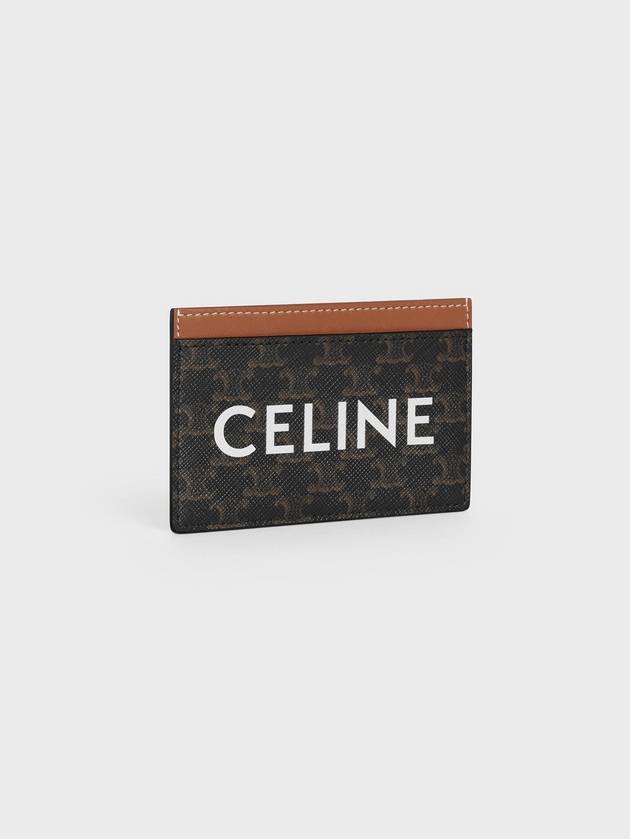 Triomphe Canvas Logo Card Wallet Tan - CELINE - BALAAN 3