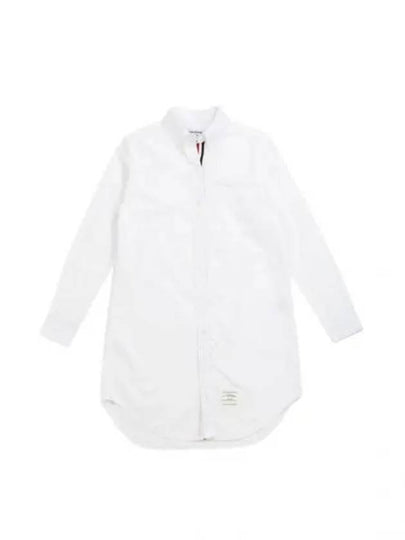 Women's Point Collar Poplin Short Dress White - THOM BROWNE - BALAAN 2