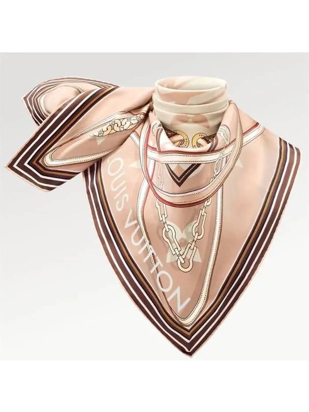 Ultimate Monogram Square 90 Silk Scarf Dune - LOUIS VUITTON - BALAAN 4