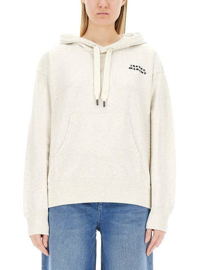 Sylla Embroidered Logo Oversized Hoodie Ecru - ISABEL MARANT - BALAAN 2