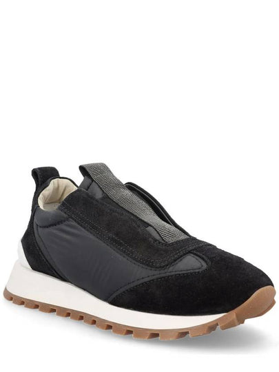 Suede Techno Runner Low Top Sneakers Black - BRUNELLO CUCINELLI - BALAAN 2