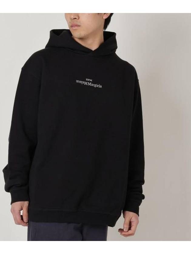 Riverse Embroidered Logo Hoodie Black - MAISON MARGIELA - BALAAN 4