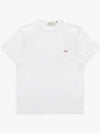 Tricolor Fox Patch Classic Pocket Short Sleeve T-Shirt White - MAISON KITSUNE - BALAAN 3