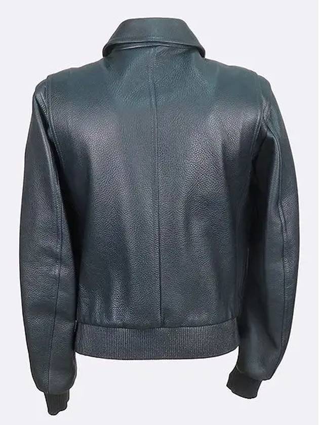 3891040 Dark green color men s leather jacket 48 - BURBERRY - BALAAN 3